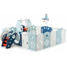 Манеж Unix Line Supreme Space PPSUSP18 с качелями blue