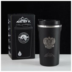 Термокружка "Мастер К." "Россия", 500 мл, сохраняет тепло 6 ч, черная 5349913