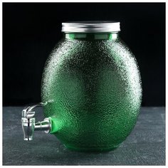 Кувшин с краником "Фреш" 4 л, 21х16х24 см, цвет зеленый 4438510 Сима ленд