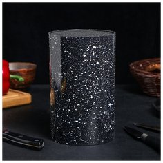 Подставка для ножей "Зефир" soft-touch,18х11 см, круглая, цвет чёрный 3936207 Сима ленд