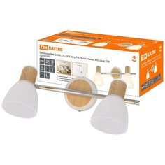 Светильник Спот, 2х40Вт, Е14, 230 В, 50 Гц, IP20, "Бутон", планка, ЭКО, сосна, TDM