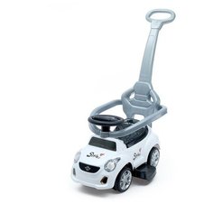 Толокар - каталка "Тачка", с родительской ручкой, цвет белый 4264602 Сима ленд