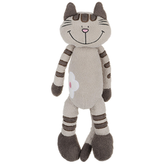 Мягкая игрушка Maxitoys Кот Полосатик с цветочком, 33 см бежевый 33 см