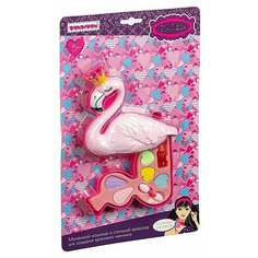Набор детской декор. косметики Bondibon Eva Moda, CRD 30,5x18x3,5 см, косметичка- фламинго, тени для