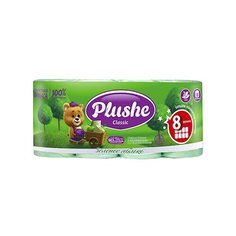 Туалетная бумага Plushe Classic Зелёное яблоко зелёная двухслойная 8 рул.