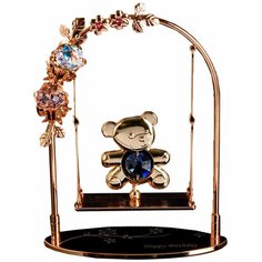 Сувенир с кристаллами Swarovski "Мишка на качелях" 13,2х10,5 см 4266130 Crystocraft