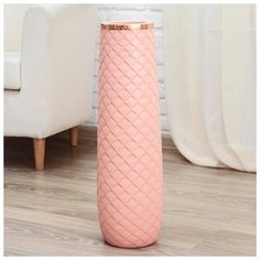 Ваза керамика напольная "Геометрия люкс" 14*60 см, ромбики, розовая 4635443 Сима ленд