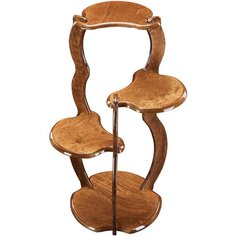 Деревянная подставка для цветов "Кувшинка-3" цв. "Светлый дуб", Габ. разм. 820х500х500 mm, полка d-220 mm Аква Сервис