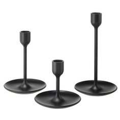 Набор подсвечников фуллталиг, 10 см, 15 см, 20 см, 3 шт, черный Ikea