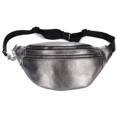 Поясная сумка женская OrsOro, искусственная кожа, серебро