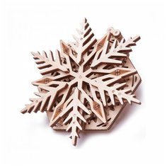 Пазл 3D Wood Trick Вудик Снежинка 34элемента 1234-W16