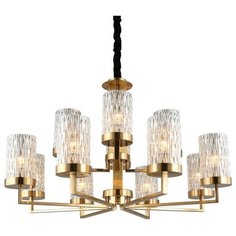 Люстра Omnilux Maiera OML-84713-12, E14, 480 Вт, кол-во ламп: 12 шт., цвет арматуры: золотой, цвет плафона: бесцветный