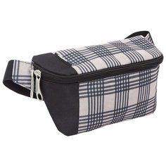 Поясная сумка Grizzly, текстиль, клетка черная на бежевом