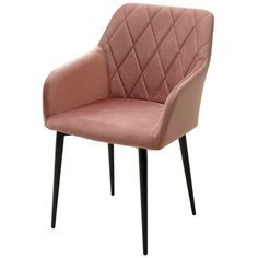 Кухонный-Обеденный Стул-кресло BRANDY-X розовый #15, велюр / черный каркас . Для гостиной m-sity (м-сити) / Ru-Stol. ru