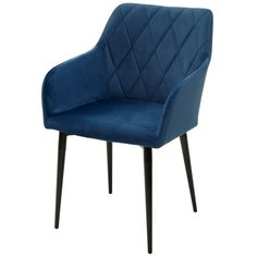 Кухонный-Обеденный Стул-кресло BRANDY-X синий #29, велюр / черный каркас . Для гостиной m-sity (м-сити) / Ru-Stol. ru