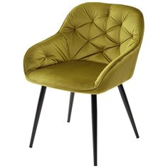 Кухонный-Обеденный Стул-кресло BREEZE BLUVEL-75 OLIVA/ черный каркас, велюр . Для гостиной m-sity (м-сити) / Ru-Stol. ru