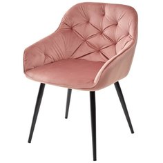 Кухонный-Обеденный Стул-кресло BREEZE BLUVEL-52 PINK/ черный каркас, велюр . Для гостиной m-sity (м-сити) / Ru-Stol. ru