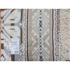 Плед "Ярослав" хлопковый (лубны бежево-серые) 140х200