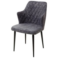 Кухонный-Обеденный Стул-кресло HERMAN серый мрамор #80, античная ткань / черный каркас . Для гостиной m-sity (м-сити) / Ru-Stol. ru