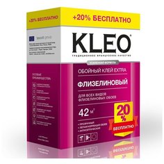Клей обойный KLEO EXTRA 42 PROMO 288 г усиленная формула антисептический для всех видов флизелиновых обоев, виниловых обоев на основе флизелина и малярного флизелина / прозрачный, не вступает в реакцию с лакокрасочным покрытием / на 42 м2