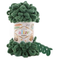 Пряжа для вязания Alize Puffy 100г 9м (100% микрополиэстер) (532 зеленная трава), 5 мотков