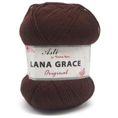 Пряжа для вязания из Троицка Lana Grace Classic 100гр. 300м. (25% мериносовая шерсть, 75% акрил супер софт) (0412 шоколад), 5 мотков Троицкая камвольная фабрика