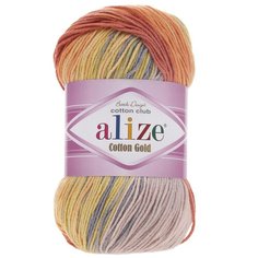 Пряжа для вязания ALIZE COTTON GOLD BATIK  100гр. 330м (55% Xлопок - 45% Aкрил) (5508 секционный), 5 мотков
