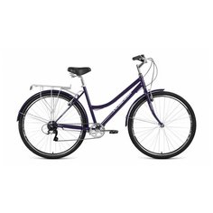 Велосипед FORWARD TALICA 28 2.0 (28" 7 ск. рост 19") 2020-2021, темно-синий/сиреневый