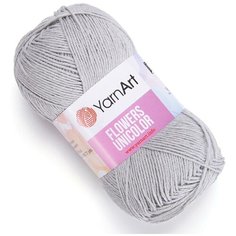Пряжа для вязания YarnArt Flowers Unicolor 50гр 200м (55% хлопок, 45% полиакрил) (741 пепельный), 5 мотков