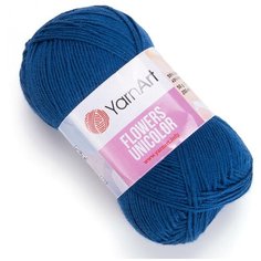 Пряжа для вязания YarnArt Flowers Unicolor 50гр 200м (55% хлопок, 45% полиакрил) (756 джинсовый), 5 мотков