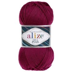 Пряжа для вязания Alize Diva Plus 100г 220м (100% микрофибра акрил) (326 темная фуксия), 5 мотков
