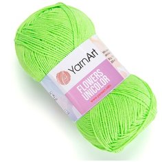 Пряжа для вязания YarnArt Flowers Unicolor 50гр 200м (55% хлопок, 45% полиакрил) (760 салатовый), 5 мотков