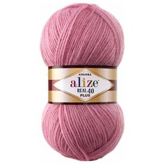 Пряжа для вязания Alize Angora Real 40 Plus 100гр. 225м. (40% шерсть, 60% акрил) (198 темно-розовый), 5 мотков