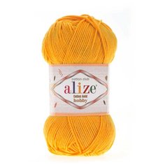 Пряжа для вязания Alize Cotton Gold Hobby 50г 165м (55% хлопок, 45% акрил) (2 шафран), 5 мотков