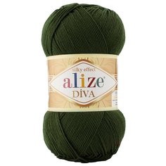 Пряжа для вязания ALIZE Diva 100гр. 350м. (100% микрофибра) ТУ (567 хаки), 5 мотков