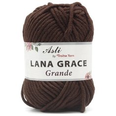 Пряжа для вязания из Троицка Lana Grace Grande 100гр. 65м. (25% мериносовая шерсть, 75% акрил супер софт ) (0412 шоколад), 5 мотков Троицкая камвольная фабрика