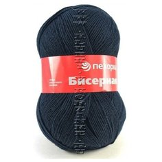 Пряжа для вязания Пехорка Бисерная 100гр 450м. (100% высокообъёмный акрил) (04-Т. Синий), 5 мотков