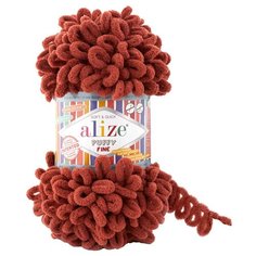 Пряжа для вязания Alize Puffy Fine 100г 14м (100% микрополиэстер) (751 терракот), 5 мотков