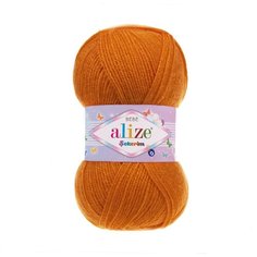 Пряжа для вязания ALIZE SEKERIM BEBE 100гр. 320м (100% акрил) (37 оранжевый), 5 мотков