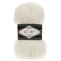 Пряжа для вязания ALIZE Mohair classic new 100гр. 200м (25%мохер, 24%шерсть, 51%акрил) (62 молочный), 5 мотков