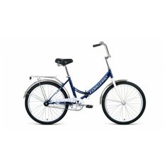Велосипед FORWARD VALENCIA 24 1.0 (24" 1 ск. рост 16" скл 2020-2021, темно-синий/серый