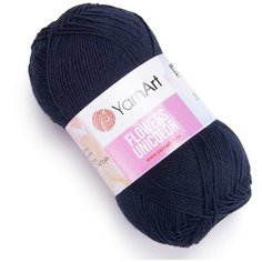 Пряжа для вязания YarnArt Flowers Unicolor 50гр 200м (55% хлопок, 45% полиакрил) (753 индиго), 5 мотков