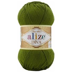 Пряжа для вязания ALIZE Diva 100гр. 350м. (100% микрофибра) ТУ (233 оливковый), 5 мотков