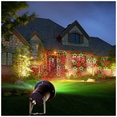 Лазерный проектор для улицы и дома, VEGAS, 6 типов проекций, двухцветный (зелёный и красный), с пультом, в комплекте с блоком питания 24V