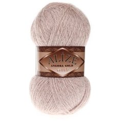 Пряжа для вязания Alize Angora Gold Simli 100гр. 500м. (20% шерсть, 5% металлик, 75% акрил) (506 молочно-бежевый), 5 мотков