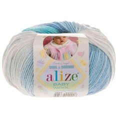 Пряжа для вязания ALIZE Baby wool batik 50гр. 175м (20%бамбук, 40%шерсть, 40%акрил) (3564 секционный), 10 мотков