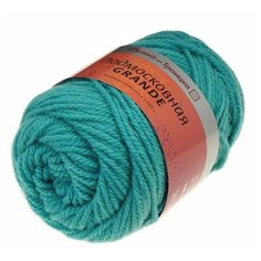 Пряжа для вязания из Троицка Подмосковная Grande 100гр. 130м. (50%шерсть, 50%акрил) (3859 мята), 5 мотков Троицкая камвольная фабрика