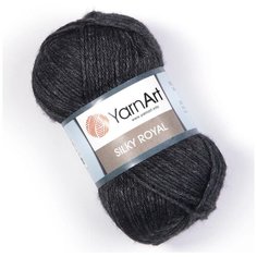 Пряжа для вязания YarnArt Silky Royal 50гр 140м (35% шелковая вискоза, 65% шерсть мериноса) (435 черный), 5 мотков