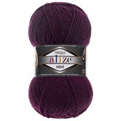 Пряжа для вязания ALIZE SUPERLANA MIDI 100гр. 170м (25% Шерсть - 75% Aкрил) (111 сливовый), 5 мотков