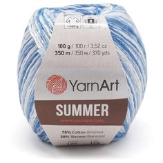 Пряжа для вязания YarnАrt Summer 100гр 350м (70% хлопок, 30% вискоза) (127 меланж), 4 мотка
